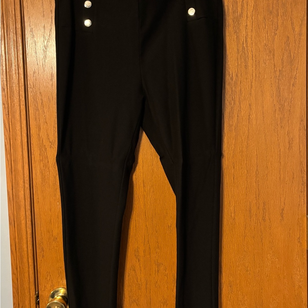 Black Pants with Button Detail